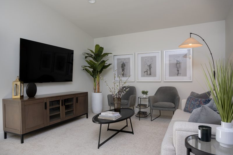 Bonus Room in Anthem's front drive 120 showhome in Kinglet by Big Lake