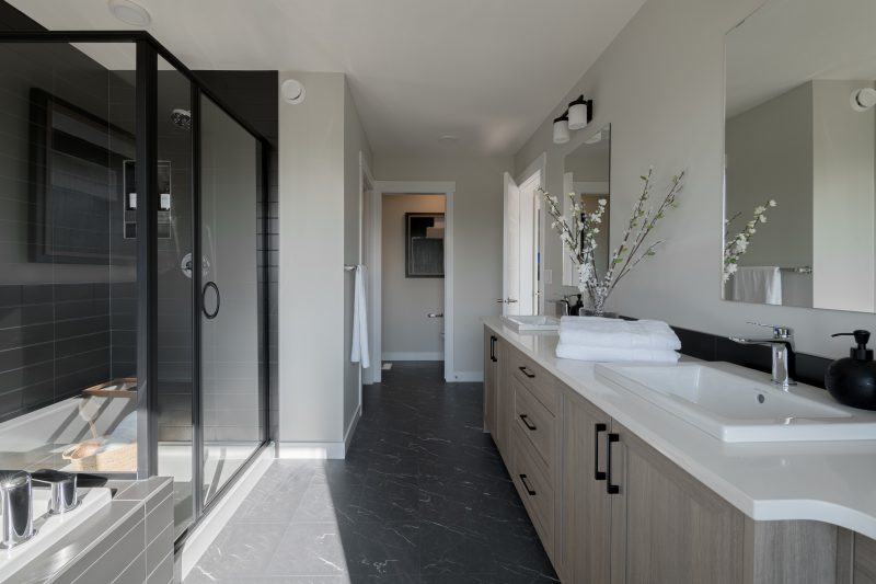 Primary bathroom in Anthem's front drive 110 showhome in Kinglet by Big Lake